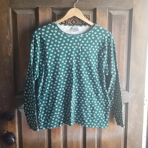 Flowery Green Blouse - Picture 1 of 6
